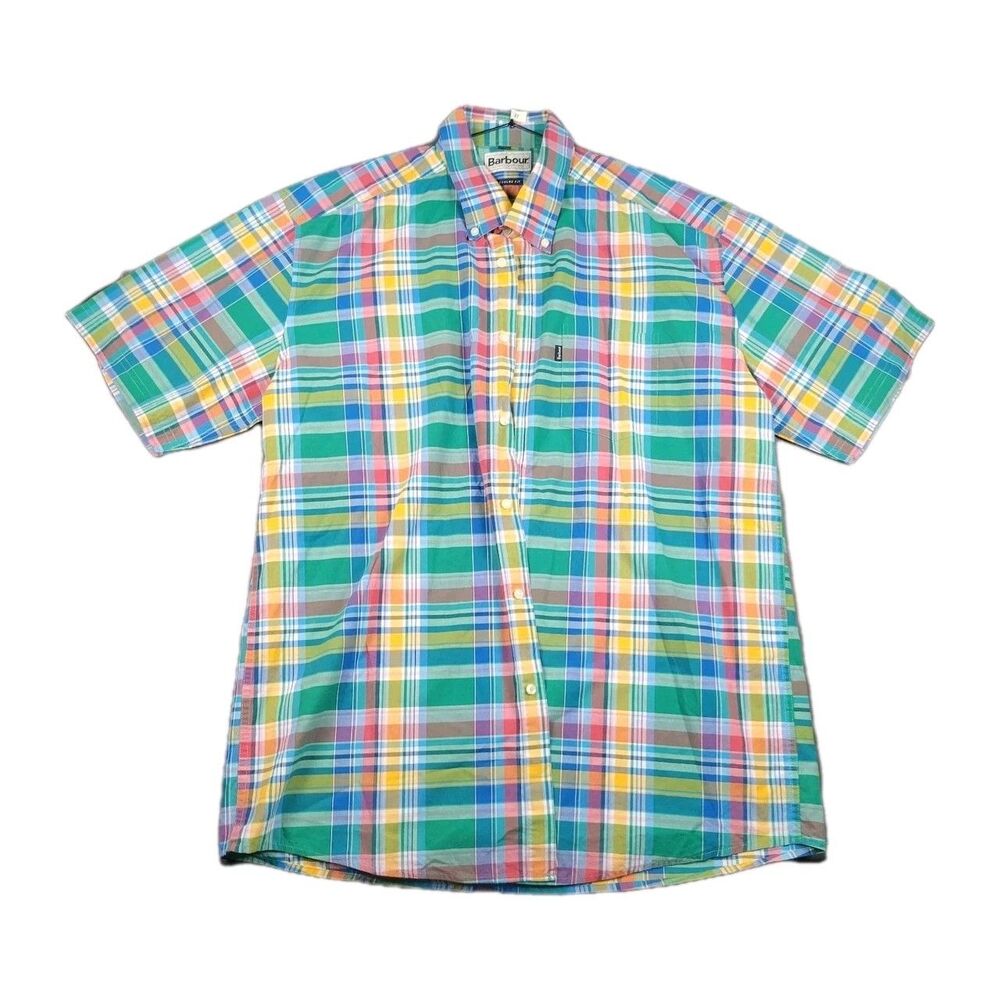 Barbour Men’s Short Sleeve Shirt Plaid, size Regular Fit, Large